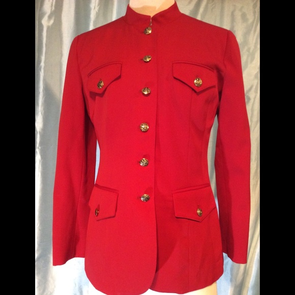 Hugo Buscati Jackets & Blazers - Red 100% wool jacket, Acetate lined inside, button down, NWT, Great for holidays
